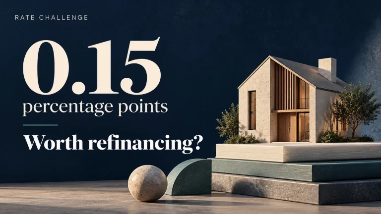House model beside the question: 0.15 percentage points—worth refinancing?