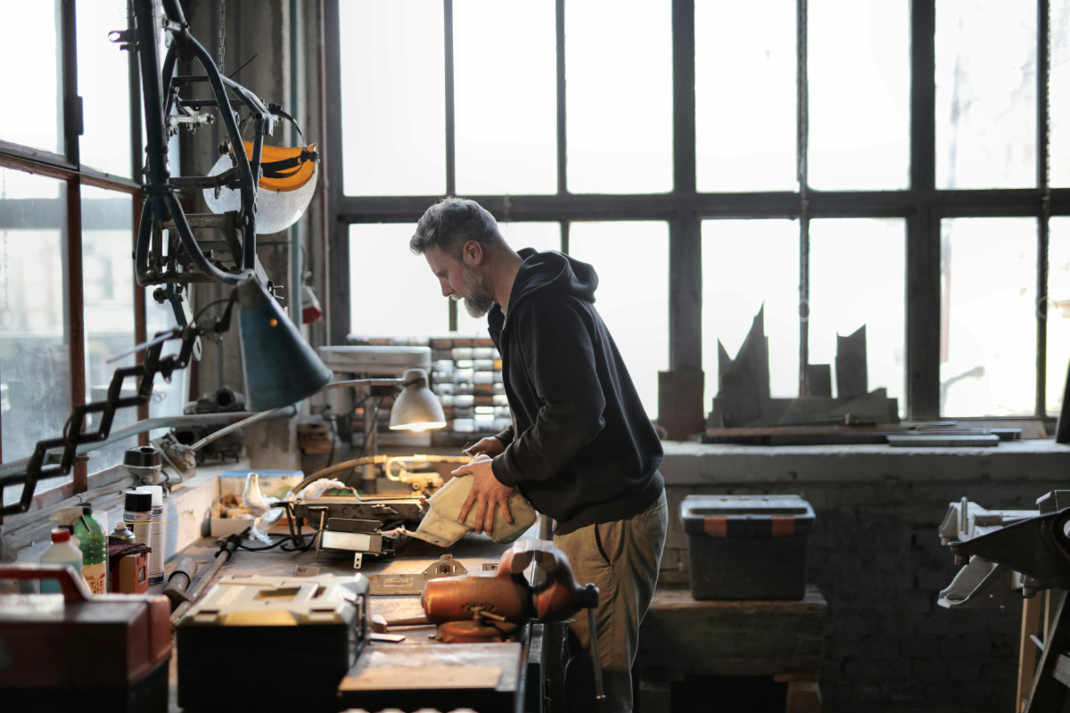 tradie in workshop